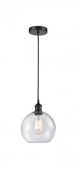 Athens - 1 Light - 8 inch - Matte Black - Cord hung - Mini Pendant (3442|616-1P-BK-G124-8-LED)