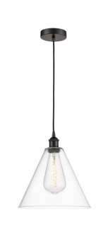 Berkshire - 1 Light - 12 inch - Matte Black - Cord hung - Mini Pendant (3442|616-1P-BK-GBC-122)