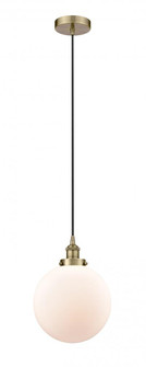 Beacon - 1 Light - 10 inch - Antique Brass - Cord hung - Mini Pendant (3442|616-1PH-AB-G201-10-LED)