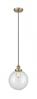Beacon - 1 Light - 10 inch - Antique Brass - Cord hung - Mini Pendant (3442|616-1PH-AB-G202-10)