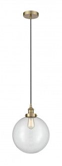 Beacon - 1 Light - 12 inch - Antique Brass - Cord hung - Mini Pendant (3442|616-1PH-AB-G202-12)