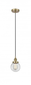 Beacon - 1 Light - 6 inch - Antique Brass - Cord hung - Mini Pendant (3442|616-1PH-AB-G202-6)
