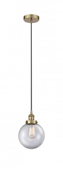 Beacon - 1 Light - 8 inch - Antique Brass - Cord hung - Mini Pendant (3442|616-1PH-AB-G202-8)