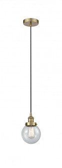 Beacon - 1 Light - 6 inch - Antique Brass - Cord hung - Mini Pendant (3442|616-1PH-AB-G204-6)