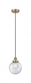 Beacon - 1 Light - 8 inch - Antique Brass - Cord hung - Mini Pendant (3442|616-1PH-AB-G204-8)