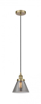 Cone - 1 Light - 8 inch - Antique Brass - Cord hung - Mini Pendant (3442|616-1PH-AB-G43-LED)