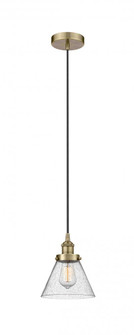 Cone - 1 Light - 8 inch - Antique Brass - Cord hung - Mini Pendant (3442|616-1PH-AB-G44-LED)