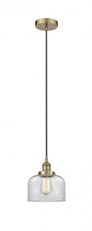Bell - 1 Light - 8 inch - Antique Brass - Cord hung - Mini Pendant (3442|616-1PH-AB-G72)