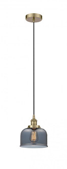 Bell - 1 Light - 8 inch - Antique Brass - Cord hung - Mini Pendant (3442|616-1PH-AB-G73)