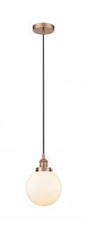Beacon - 1 Light - 8 inch - Antique Copper - Cord hung - Mini Pendant (3442|616-1PH-AC-G201-8)