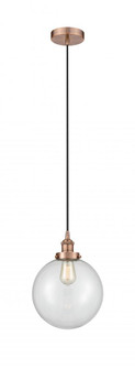 Beacon - 1 Light - 10 inch - Antique Copper - Cord hung - Mini Pendant (3442|616-1PH-AC-G202-10-LED)