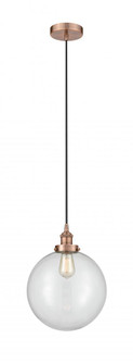 Beacon - 1 Light - 12 inch - Antique Copper - Cord hung - Mini Pendant (3442|616-1PH-AC-G202-12-LED)