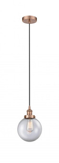 Beacon - 1 Light - 8 inch - Antique Copper - Cord hung - Mini Pendant (3442|616-1PH-AC-G202-8)