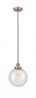 Beacon - 1 Light - 10 inch - Antique Copper - Cord hung - Mini Pendant (3442|616-1PH-AC-G204-10-LED)