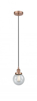 Beacon - 1 Light - 6 inch - Antique Copper - Cord hung - Mini Pendant (3442|616-1PH-AC-G204-6)