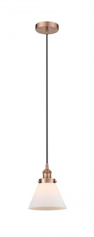 Cone - 1 Light - 8 inch - Antique Copper - Cord hung - Mini Pendant (3442|616-1PH-AC-G41-LED)