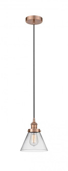 Cone - 1 Light - 8 inch - Antique Copper - Cord hung - Mini Pendant (3442|616-1PH-AC-G42)