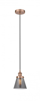 Cone - 1 Light - 6 inch - Antique Copper - Cord hung - Mini Pendant (3442|616-1PH-AC-G63-LED)