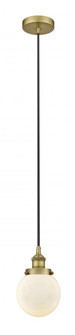 Beacon - 1 Light - 6 inch - Brushed Brass - Cord hung - Mini Pendant (3442|616-1PH-BB-G201-6-LED)