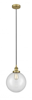 Beacon - 1 Light - 10 inch - Brushed Brass - Cord hung - Mini Pendant (3442|616-1PH-BB-G202-10-LED)