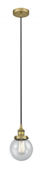 Beacon - 1 Light - 6 inch - Brushed Brass - Cord hung - Mini Pendant (3442|616-1PH-BB-G204-6-LED)