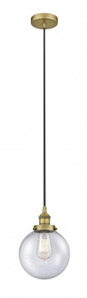 Beacon - 1 Light - 8 inch - Brushed Brass - Cord hung - Mini Pendant (3442|616-1PH-BB-G204-8-LED)