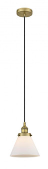 Cone - 1 Light - 8 inch - Brushed Brass - Cord hung - Mini Pendant (3442|616-1PH-BB-G41-LED)