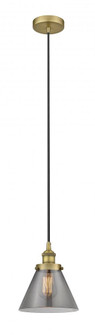 Cone - 1 Light - 8 inch - Brushed Brass - Cord hung - Mini Pendant (3442|616-1PH-BB-G43)