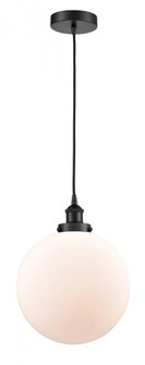 Beacon - 1 Light - 12 inch - Matte Black - Cord hung - Mini Pendant (3442|616-1PH-BK-G201-12-LED)