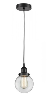 Beacon - 1 Light - 6 inch - Matte Black - Cord hung - Mini Pendant (3442|616-1PH-BK-G202-6-LED)