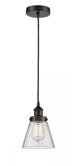 Cone - 1 Light - 6 inch - Matte Black - Cord hung - Mini Pendant (3442|616-1PH-BK-G62-LED)