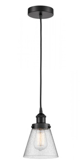 Cone - 1 Light - 6 inch - Matte Black - Cord hung - Mini Pendant (3442|616-1PH-BK-G64-LED)