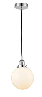Beacon - 1 Light - 8 inch - Polished Chrome - Cord hung - Mini Pendant (3442|616-1PH-PC-G201-8-LED)