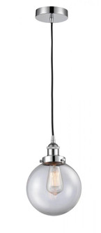 Beacon - 1 Light - 8 inch - Polished Chrome - Cord hung - Mini Pendant (3442|616-1PH-PC-G202-8-LED)