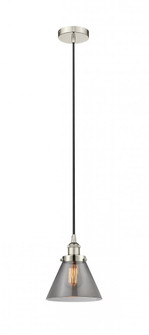 Cone - 1 Light - 8 inch - Polished Nickel - Cord hung - Mini Pendant (3442|616-1PH-PN-G43)