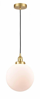 Beacon - 1 Light - 10 inch - Satin Gold - Cord hung - Mini Pendant (3442|616-1PH-SG-G201-10-LED)