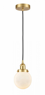 Beacon - 1 Light - 6 inch - Satin Gold - Cord hung - Mini Pendant (3442|616-1PH-SG-G201-6)