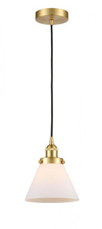 Cone - 1 Light - 8 inch - Satin Gold - Cord hung - Mini Pendant (3442|616-1PH-SG-G41-LED)