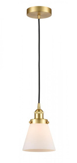 Cone - 1 Light - 6 inch - Satin Gold - Cord hung - Mini Pendant (3442|616-1PH-SG-G61-LED)