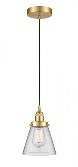 Cone - 1 Light - 6 inch - Satin Gold - Cord hung - Mini Pendant (3442|616-1PH-SG-G62-LED)