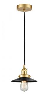 Edison - 1 Light - 8 inch - Satin Gold - Cord hung - Mini Pendant (3442|616-1PH-SG-M6-BK)