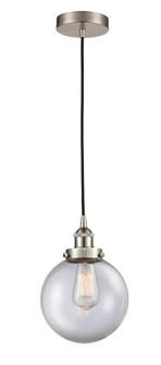 Beacon - 1 Light - 8 inch - Brushed Satin Nickel - Cord hung - Mini Pendant (3442|616-1PH-SN-G202-8-LED)
