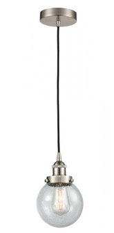 Beacon - 1 Light - 6 inch - Brushed Satin Nickel - Cord hung - Mini Pendant (3442|616-1PH-SN-G204-6-LED)