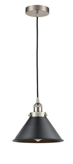 Briarcliff - 1 Light - 10 inch - Brushed Satin Nickel - Cord hung - Mini Pendant (3442|616-1PH-SN-M10-BK)
