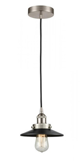 Edison - 1 Light - 8 inch - Brushed Satin Nickel - Cord hung - Mini Pendant (3442|616-1PH-SN-M6-BK)