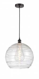 Athens Deco Swirl - 1 Light - 14 inch - Oil Rubbed Bronze - Cord hung - Pendant (3442|616-1P-OB-G1213-14)