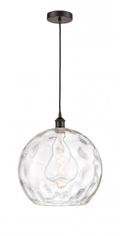 Athens Water Glass - 1 Light - 13 inch - Oil Rubbed Bronze - Cord hung - Pendant (3442|616-1P-OB-G1215-14-LED)
