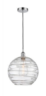 Athens Deco Swirl - 1 Light - 12 inch - Polished Chrome - Cord hung - Mini Pendant (3442|616-1P-PC-G1213-12-LED)