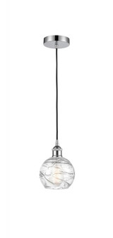 Athens Deco Swirl - 1 Light - 6 inch - Polished Chrome - Cord hung - Mini Pendant (3442|616-1P-PC-G1213-6-LED)