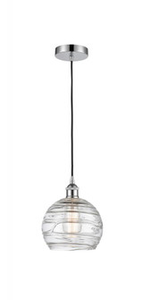 Athens Deco Swirl - 1 Light - 8 inch - Polished Chrome - Cord hung - Mini Pendant (3442|616-1P-PC-G1213-8-LED)